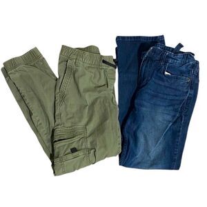 Wrangler + Cat & Jack Boys Pants Bundle Size 14 – Dark Wash & Cargo Joggers